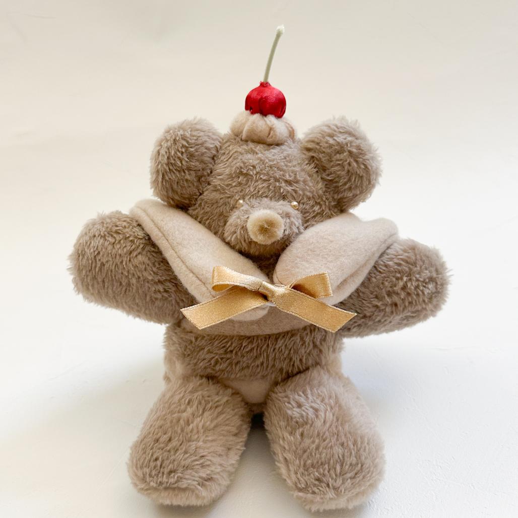 【5人限定】チョコレートケーキのくまさん｜ふわふわ・チェリートッピングのぬいぐるみ | 2枚目